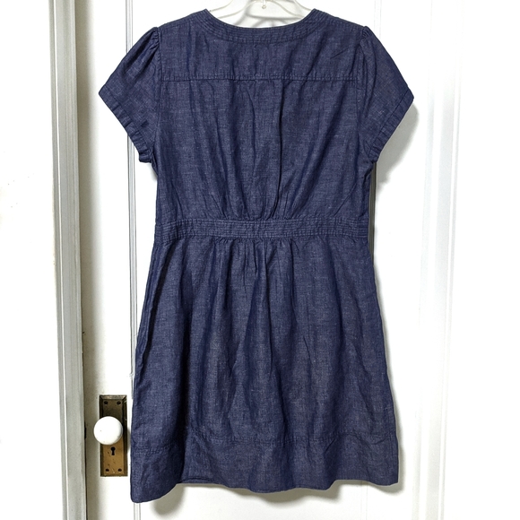 Boden Dresses | Boden Denim Linen Blend Midi Dress Sz Us 2 R | Poshmark